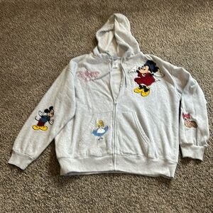 Disney 100 Year Full Zip Jacket. Embroidered with Disney Characters Women’s XL